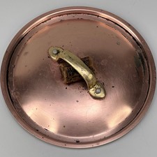 VINTAGE FRENCH TRADITIONAL KITCHENALIA COPPER PAN LID, LINED WITH TIN