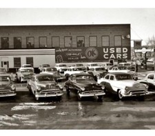 1950s chevy used car lot - used,
