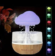 Rain cloud humidifier colorful mushroom cloud raindrop atmosphere lamp night UK