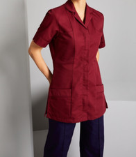 Ladies Burgundy Nurse Tunic UK 22 Medical Doctor Healthcare Uniform Top Workwear