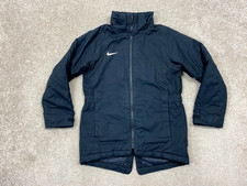 Nike padded Jacket Youth Boys Size M 137-147cm Black Full Zip Pit-pit 17"