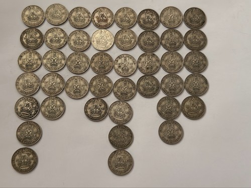 Pre 1947 silver shillings - 43,