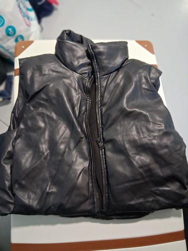 Zara faux leather crop puffer - zara,