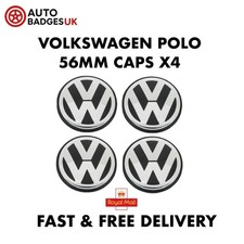 Volkswagen 56mm Alloy Wheel Centre Caps x4 1J0601171 Golf Polo