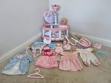 Princess Alexa Baby Doll Bundle + clothes, bed, carrier, feeding seat & more!