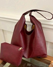 Burgundy Hobo Bag with A Small