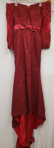 Burgundy lace chiffon - burgundy, modest