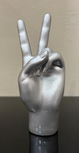 Silver peace sign hand - silver,