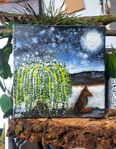 Fox and weeping - , willow