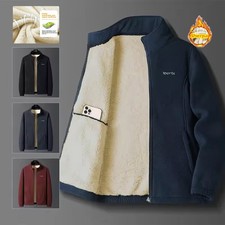 Men Thick Micro Polar Fleece Jacket Full Zip Anti Pill Pockets Warm Work Outdoor