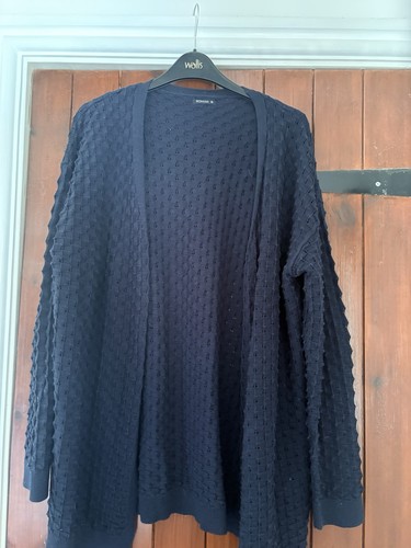Navy cotton blend - navy, waffle