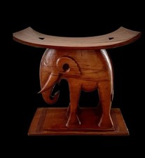 A Large Wood Carved Ashanti Ceremonial Stool Ghana African Art