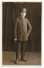 Photo postcard, Manchester Corporation Tramways Conductor ?