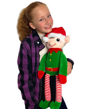 Green elf plush teddy - green,