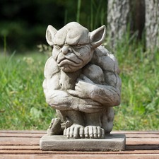 Stone Grumpy Gargoyle Statue