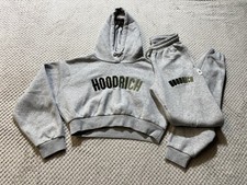 Hoodrich Cropped Hoodie Tracksuit Women’s XS/Small Grey