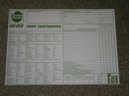 Genuine castrol service - genuine, sheet