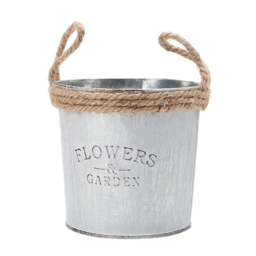 Small metal buckets flowers - metal, buckets,