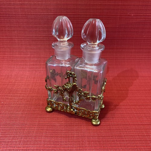 Brass caddy perfume - brass, bottles