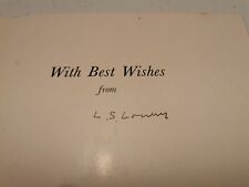 Signed L.S. Lowry Greetings Card Autograph Signature 