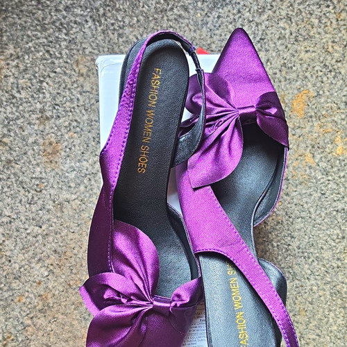 Purple slingback kitten - kitten, heel