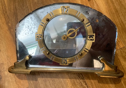 Art deco mirrored clock - e,