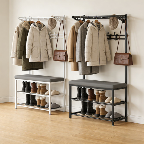 Hallway shoe bench with coat - hallway,
