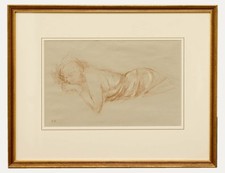 Bernard Dunstan RA RWA (1920-2017) - Framed Pastel, Resting in the Sheets