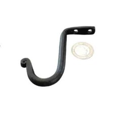 Hook Black Wrought Iron, Door mount, Wall mount, Hall, Kitchen Vintage. Rustic