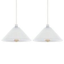 2x Frosted Lampshades White
