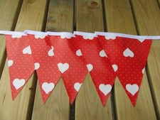 PVC GARDEN BUNTING RED HEART DESIGN