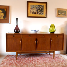 Mid Century Jentique Teak 6 foot Sideboard Vintage 1960s Record Cocktail Cabinet
