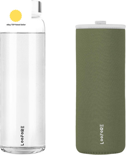 Glass water bottle 1000ml - glass, 1l