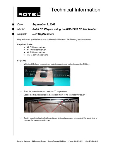Service manual for rotel - service,