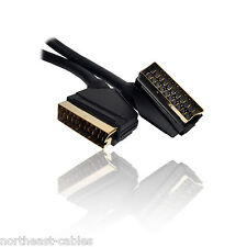 1.5m Short 21 Pin GOLD SCART VIDEO TV VCR LEAD CABLE