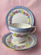 Foley Bone China England Floral Tea Trio ✅ 1157