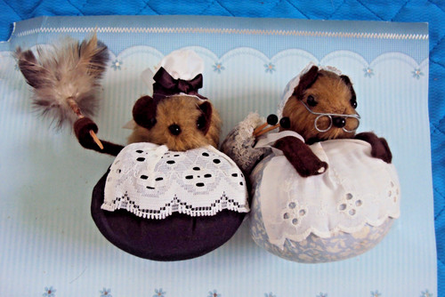 Pair vintage soft mouse - pair,