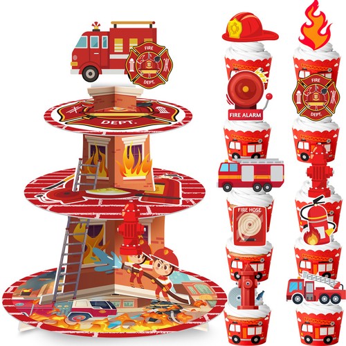 Fire truck cupcake holder - truck,
