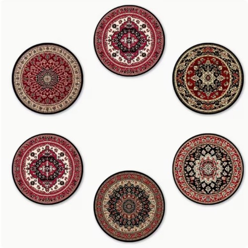 Red mandala pattern wooden - red,
