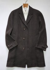 vintage bespoke   CROMBIE COAT   UK 42 S   raglan sleeves  brown/ black