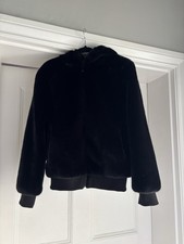 The Kooples Women’s Black Faux Fur Reversible Fitted Jacket Size 1 / XS