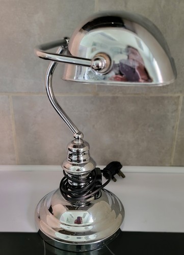 Chrome banker lamp 36cm - banker's,