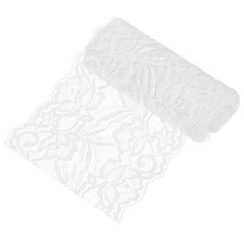 5-Yard 5.9 Inch Wide Elastic Lace Fabric, Ribbon Stretchy Trim White