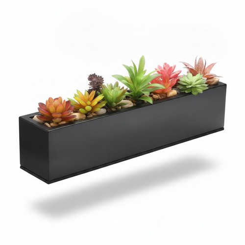 Rectangular metal planter box - metal,