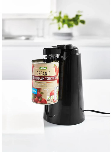 Black electric tin opener - tin,