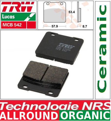 Front brake pads organic trw - brake,