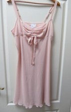 C&A Baby Doll Ladies Nightdress Size M UK 14 16 Pink Slip Strappy Y2K Vintage