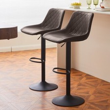 2x Brown Bar Stools Faux