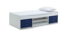 Malibu Storage Cabin Bed - Blue & White | Compact kids bed with underbed storage