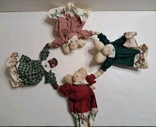 Handmade Rag Dolls Angels Holding Hands Christmas